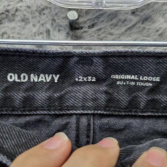 Old Navy Jeans Mens 42x32 Black Original Loose Built-In Tough - Picture 2 of 12